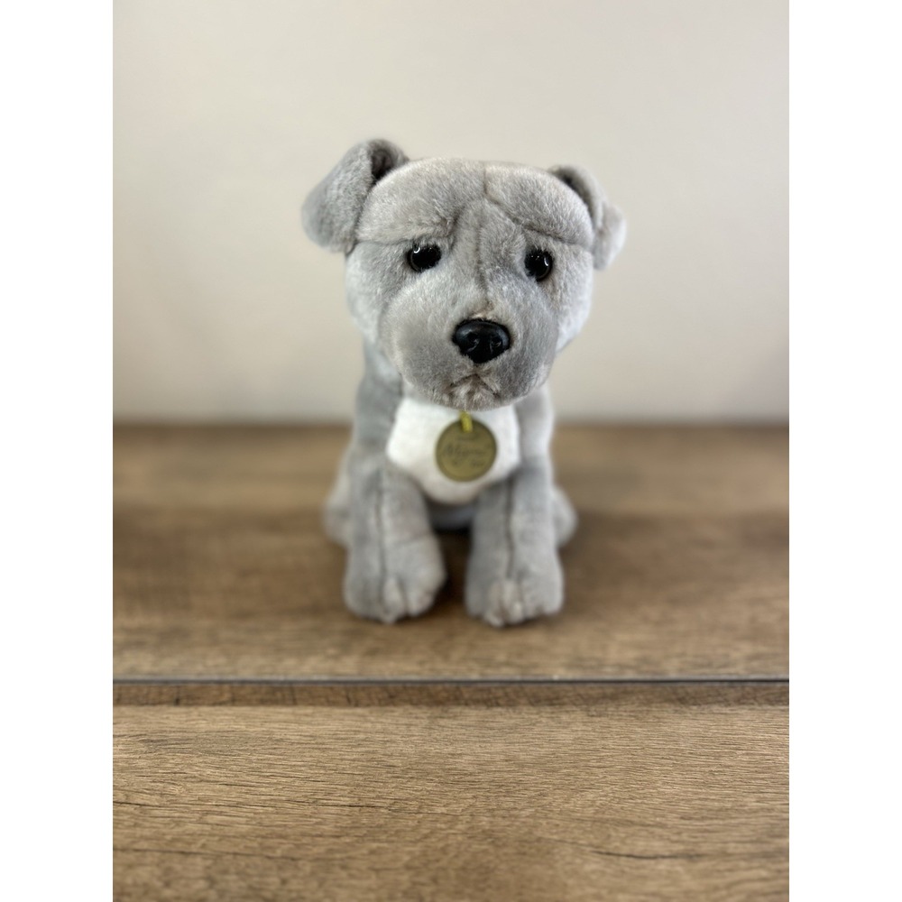 Aurora Miyoni Tots‎ Pit Bull Puppy Dog Plush 9 Inch Gray Stuffed Animal
